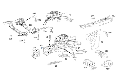 Wheel Well, Front Axle Carrier for 2020 Mercedes-Benz C43 AMG #0