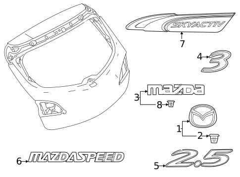 Exterior Trim - Lift Gate for 2012 Mazda 3 #0