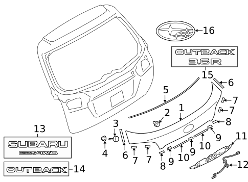 Exterior Trim - Lift Gate for 2017 Subaru Outback #0