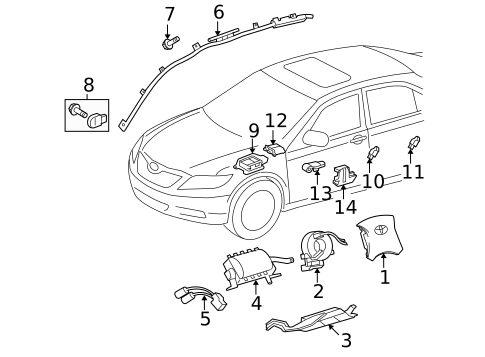 Air Bag Components for 2012 Toyota Venza #0