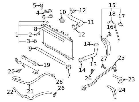 Radiator & Components for 2016 Subaru Legacy #5