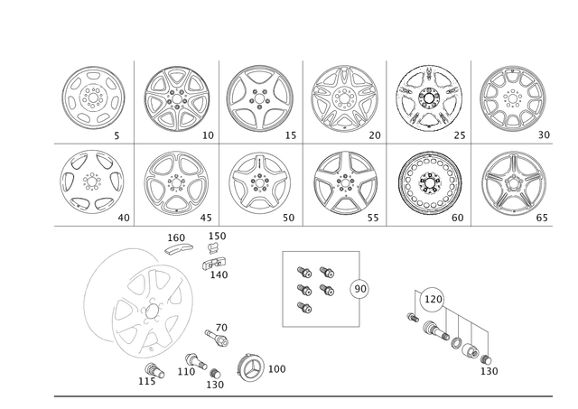 2204013002 - Wheels: Disk Wheel for Mercedes-Benz Image image