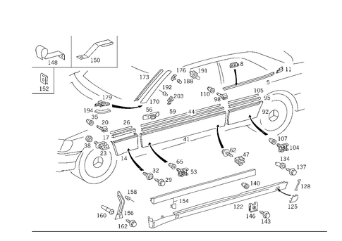 Outside Attachment Parts for 1993 Mercedes-Benz 500SEC #0