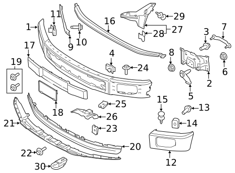 Bumper & Components - Front for 2015 Ford F-150 #1