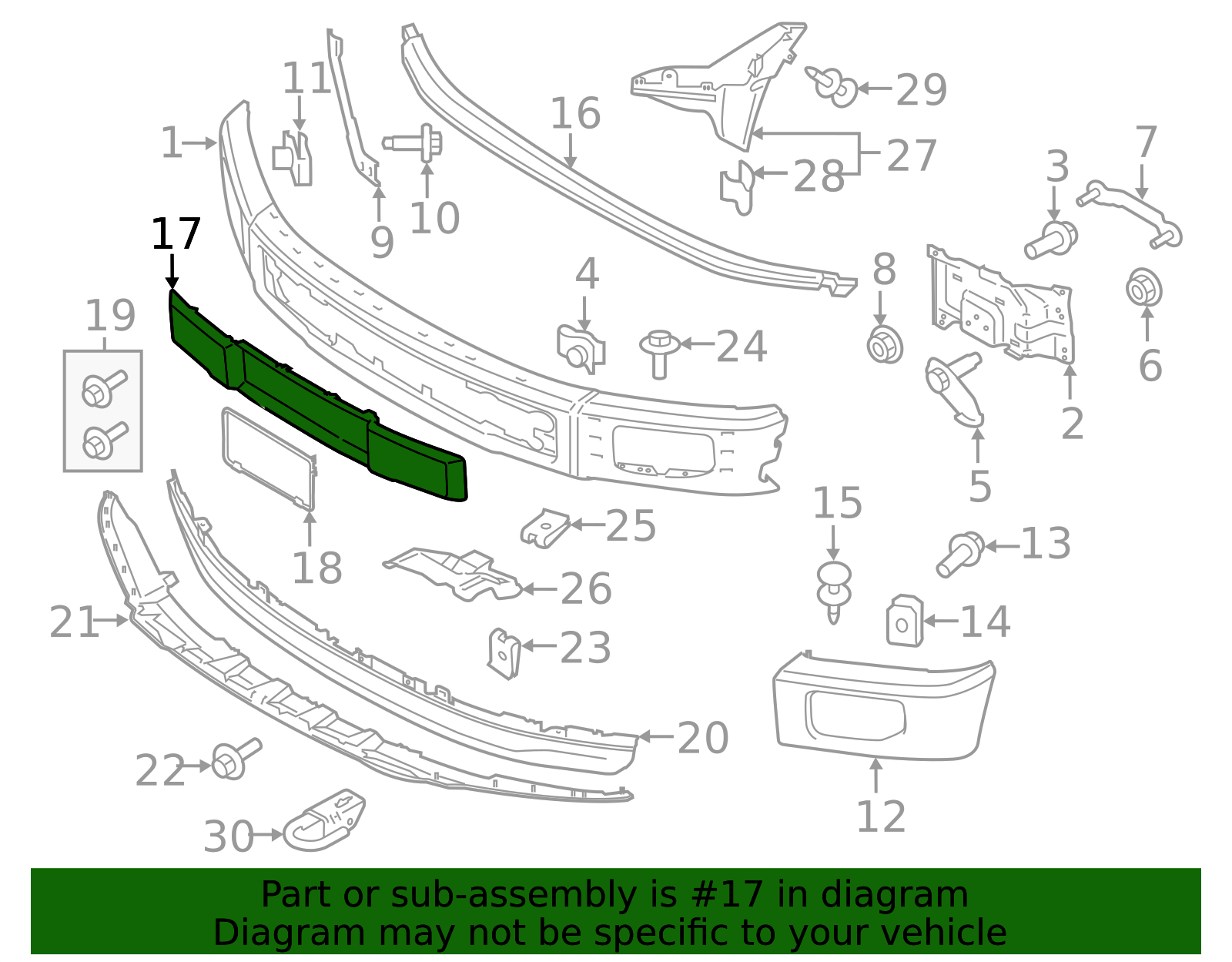 FL3Z-17E810-AA - Bumper Trim 2015-2017 Ford F-150 | Ford Parts Direct