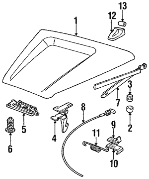 Hood & Components for 1995 Land Rover Defender 90 | OEM