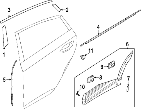 Exterior Trim - Rear Door for 2025 Hyundai Ioniq 5 #0