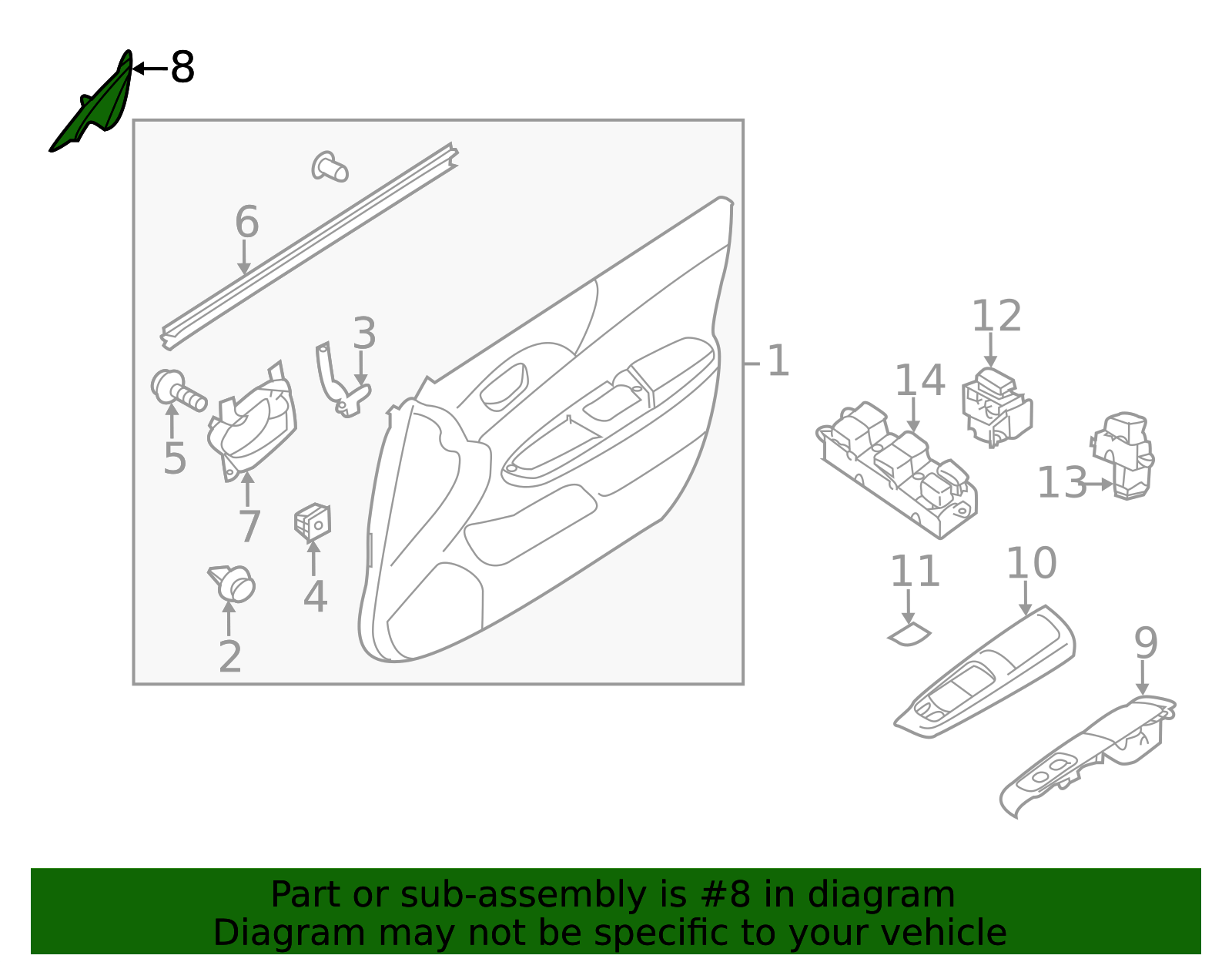 2008-2014 Subaru Impreza Corner Cover 94251FG070 | Subaru Parts Store