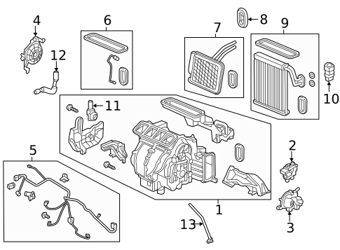 Evaporator & Heater Components for 2021 Honda Clarity #0