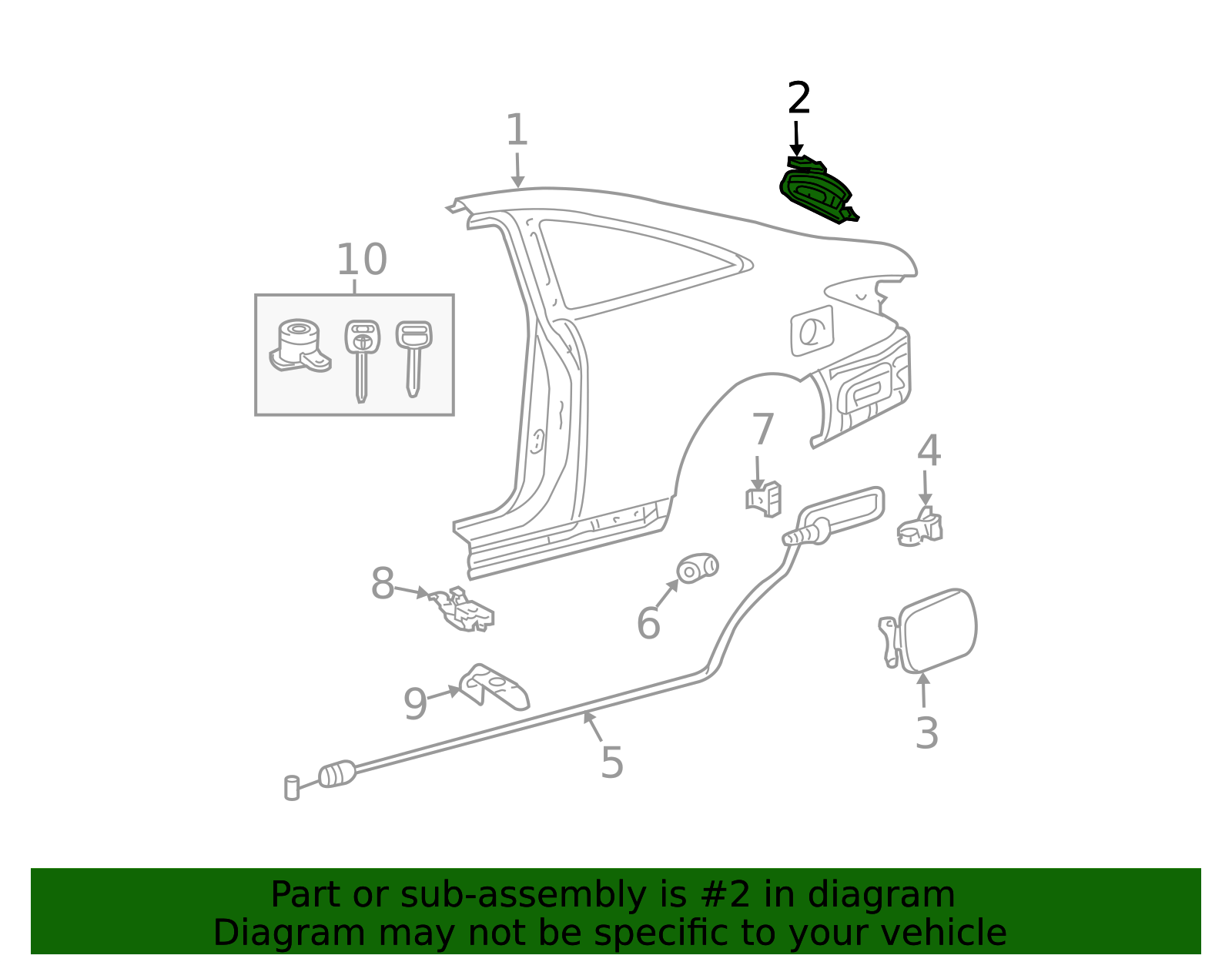 61697-AA904 - Quarter Panel Gutter 2004-2008 Toyota Solara | Toyota San ...