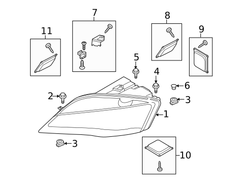 Headlamp Components for 2011 Audi R8 #1