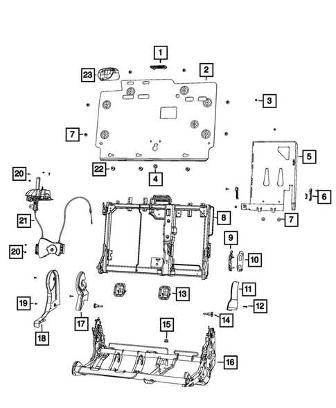 Rear Seats - Second Row Adjusters, Recliners, Shields and Risers for 2020 Jeep Gladiator #0