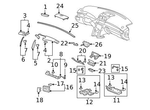 Instrument Panel Components for 2009 Acura RL #0