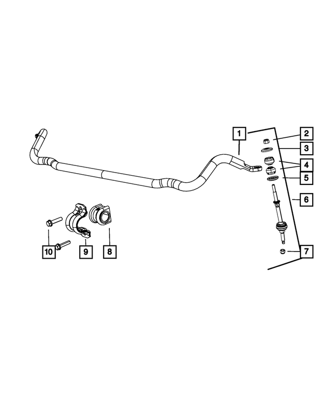 68027835AA - Front Suspension: Front Stabilizer Bar for Mopar Image