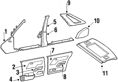 Interior Trim for 1988 Hyundai Excel #0