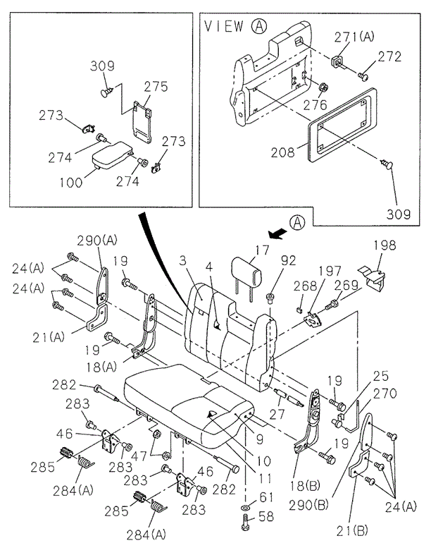 Rear Seat (L.) for 1998 Acura SLX #0