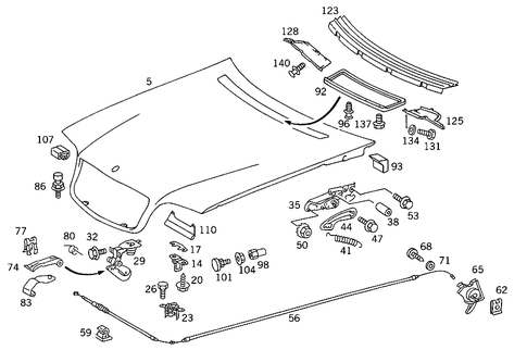 Engine Hood for 1998 Mercedes-Benz S420 #0