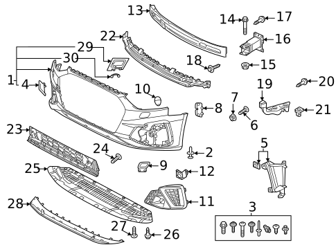 Bumper & Components - Front for 2024 Audi A4 Quattro #0