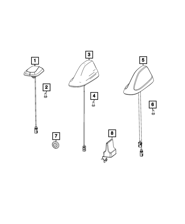 68537883AA - Electrical: Antenna Body And Cable for Mopar Image
