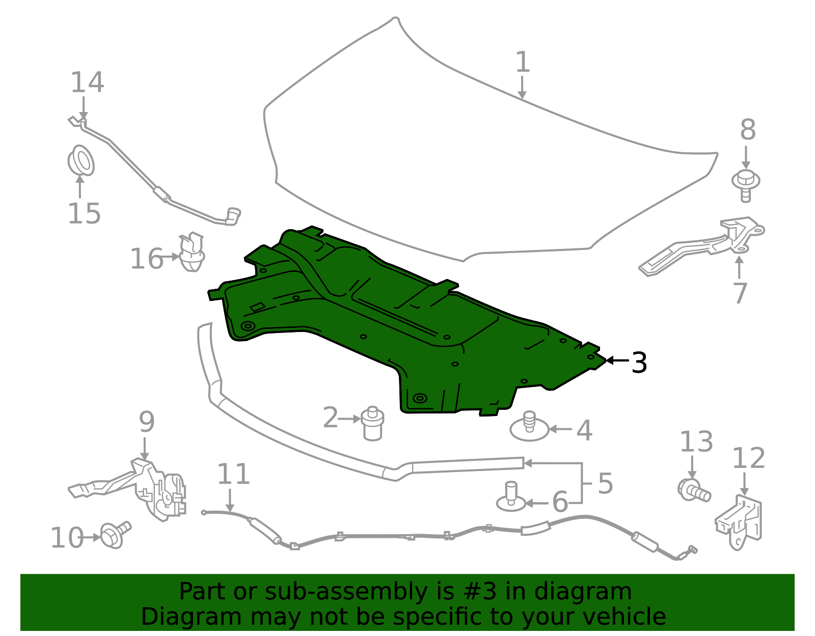 Genuine Honda Hood Insulation Pad – 2016-2022 – OE 74141-TG7-A01 (Replaces A00)