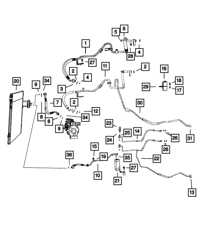 68142915AA - Air Conditioners and Heaters: A/c Suction Line for Mopar Image image