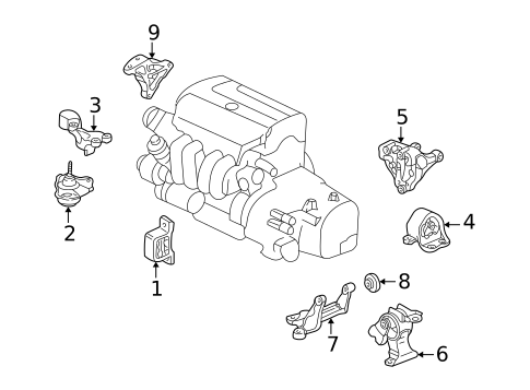 Engine & Trans Mounting for 2007 Honda Element #1