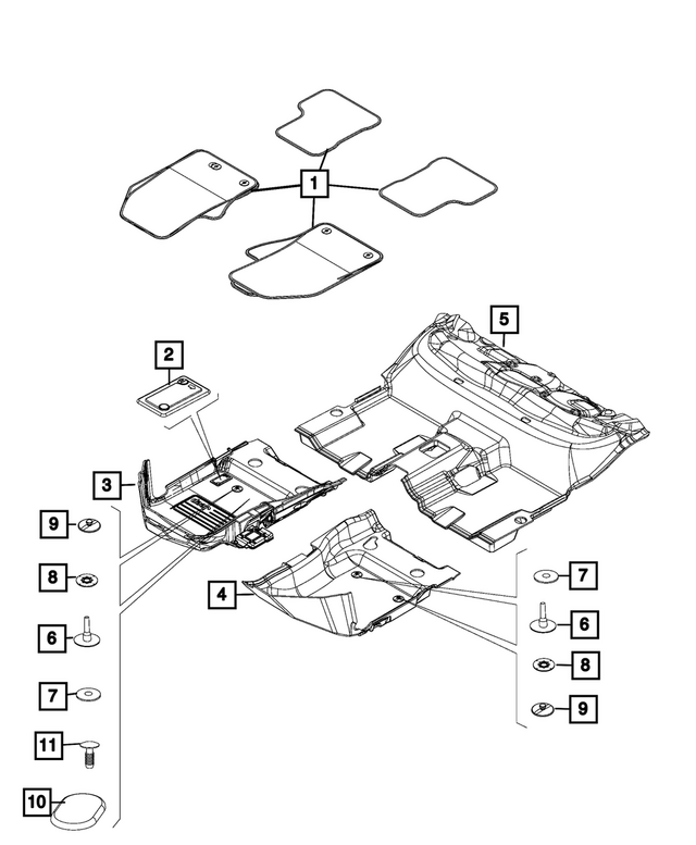 « 7GZ68DX9AA – Interior Trim : Plancher - Complet Moquette (ensemble) pour Mopar Image »