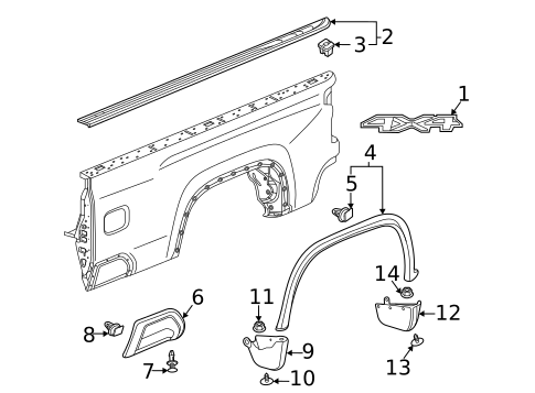 Exterior Trim - Pick UP Box for 2022 Chevrolet Silverado 3500 HD #2