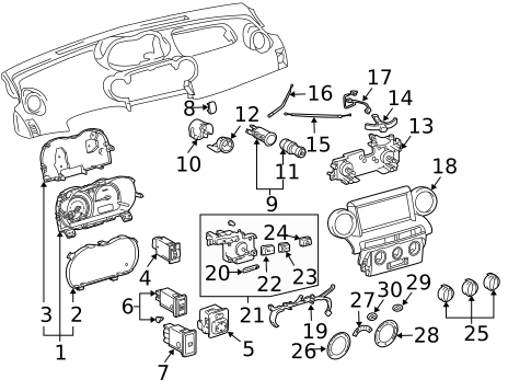 Cluster & Switches for 2004 Scion xA #0