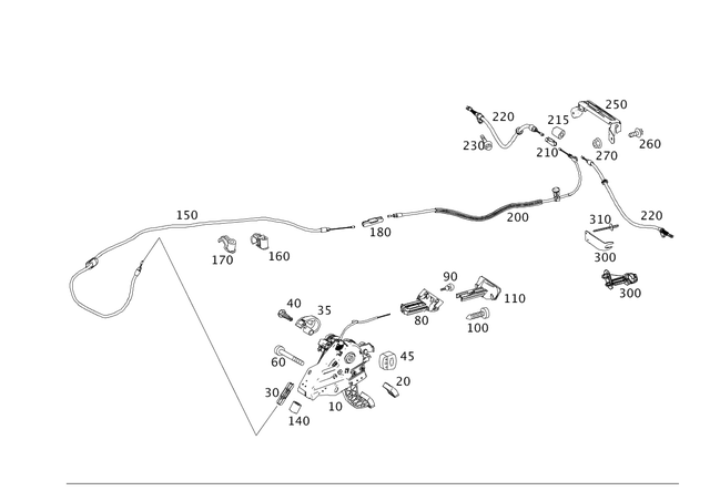 2044201385 - : Brake Cable for Mercedes-Benz: C250, C300, C350, C63 AMG, E550 Image