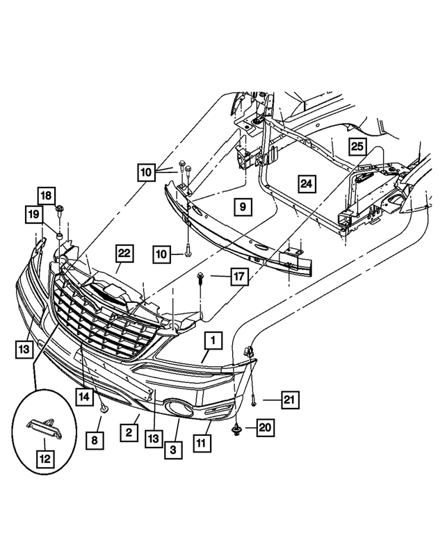 5142729AA - Frames and Bumpers: Front Upper Fascia for Mopar Image