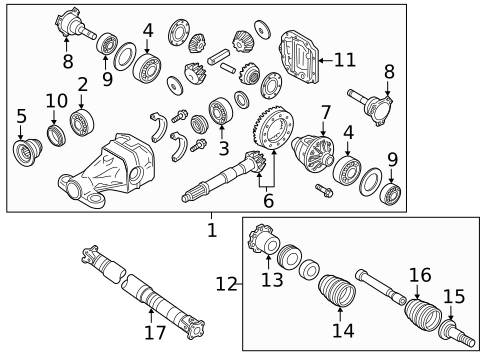 Axle & Differential for 2019 Nissan Armada #0