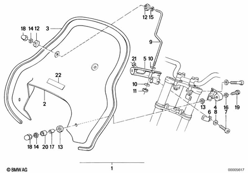 Motorcycle Trim Section, Windshield for 1990 BMW-Motorrad K 75 C #2