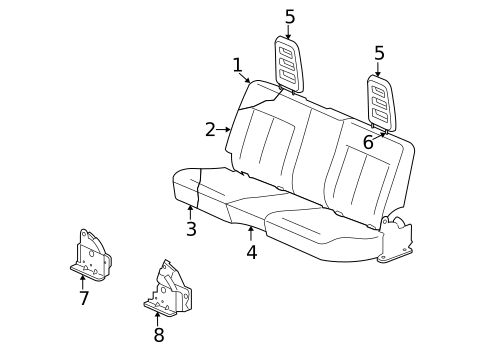 Rear Seat Components for 2009 Dodge Dakota #1