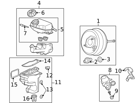Master Cylinder - Components On Dash Panel for 2008 Pontiac Solstice #0