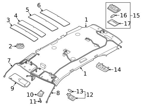 Interior Trim - Roof for 2023 Hyundai Palisade #1