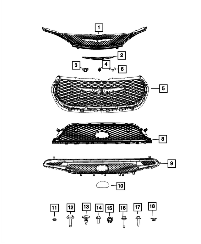 7QE98DX8AA - Exterior Ornamentation: Lower Grille for Mopar Image image