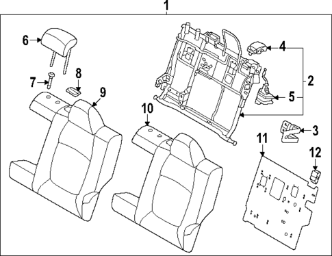 Rear Seat Components for 2023 Kia Seltos #0