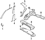 1986-1989 Honda Accord - Rear Pillar Trim
