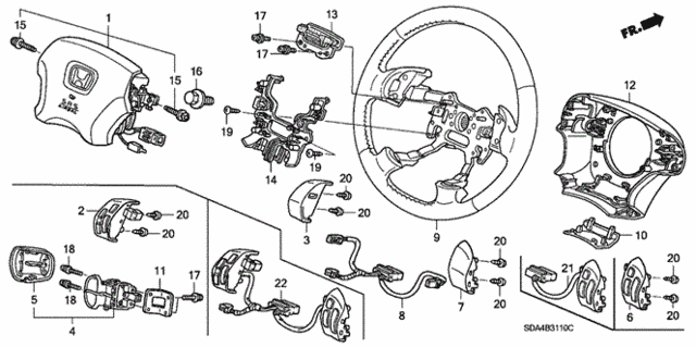 Steering Wheel (SRS) (L4) for 2006 Honda Accord #0