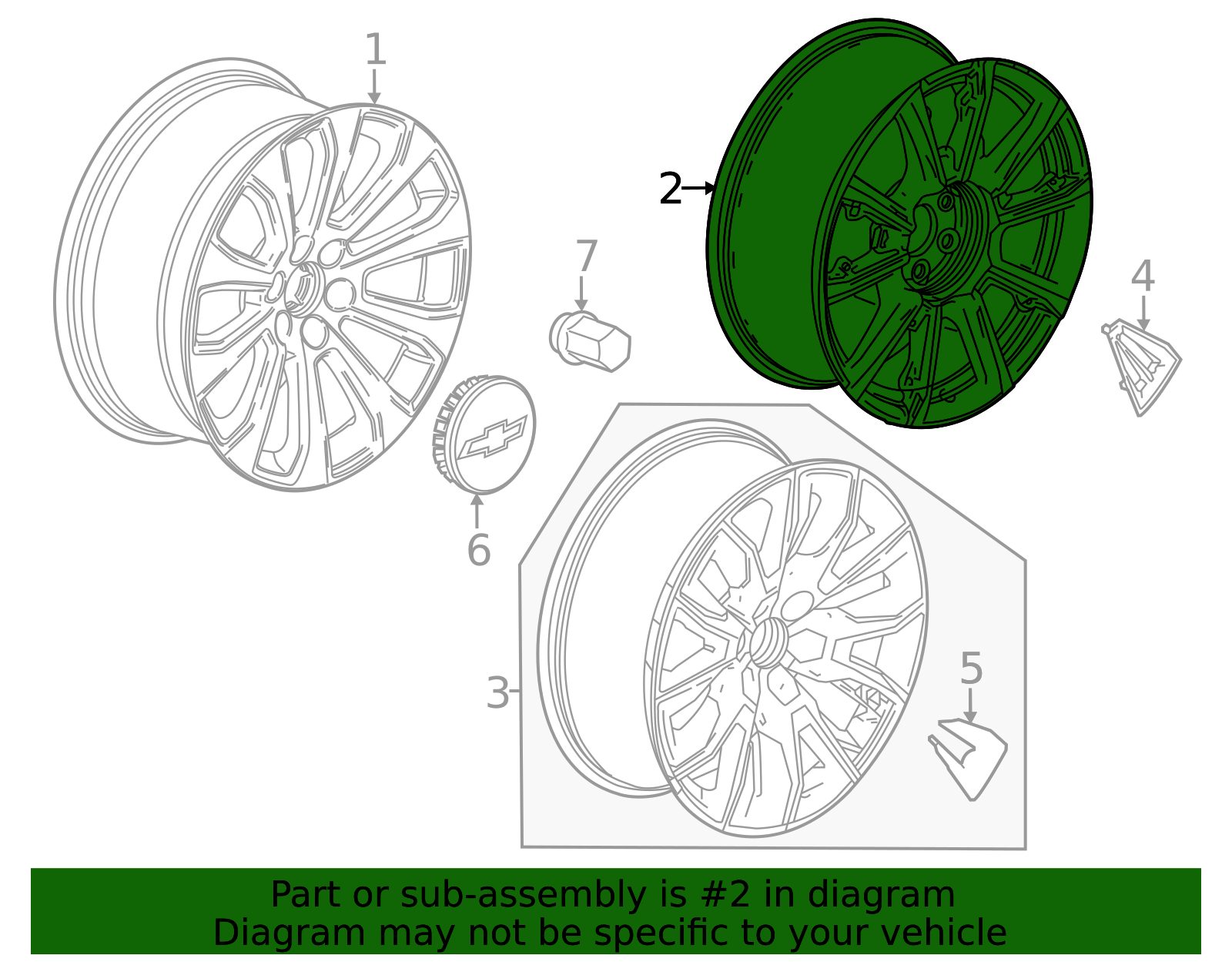 84799387 - 22 Wheel, 6-Split-Spoke 2019-2026 GM | GM Car Parts Online