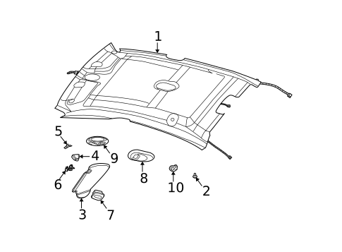 Interior Trim - Roof for 2007 Saturn Ion #0