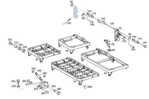 Rear Seat Support & Cushion Frame Split (1/3: 2/3) for 2006 Mercedes-Benz G55 AMG #0