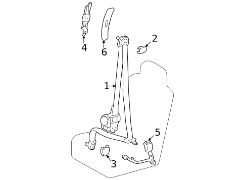 Front Seat Belts for 2005 Toyota Sequoia #0