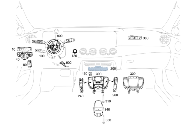 2139055500 - Electrical System: Button Switch for Mercedes-Benz Image image
