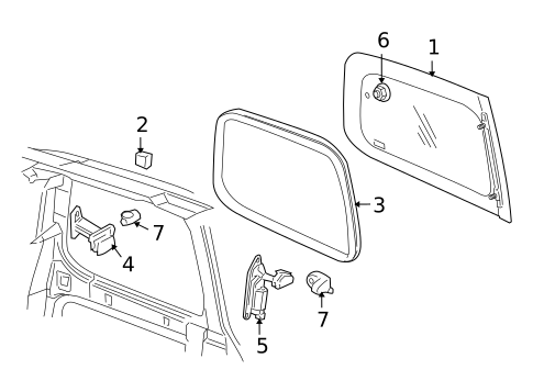 Glass - Side Panel for 2007 Buick Terraza #0