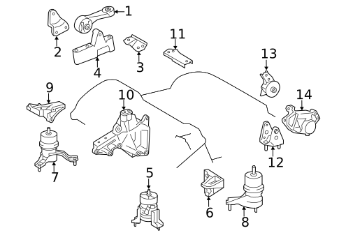 Mounts for 2012 Toyota Highlander #1
