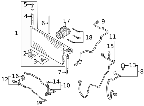 Condenser, Compressor & Lines for 2014 Volkswagen Jetta #27