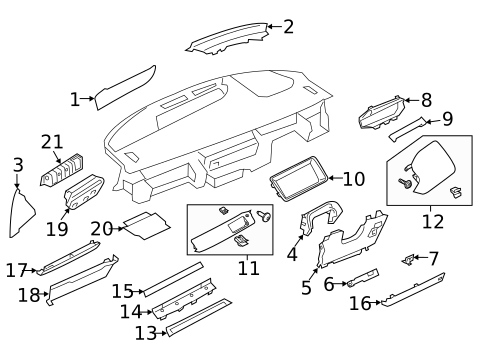 Instrument Panel Components for 2023 Land Rover Range Rover Evoque #1