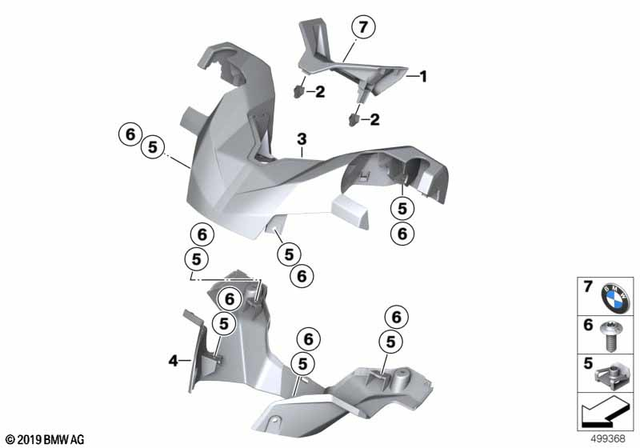 46638566795 - Frame and Mounting Parts: Handlebar Cover, Center -  for BMW-Motorrad Image image